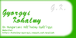 gyorgyi kohalmy business card